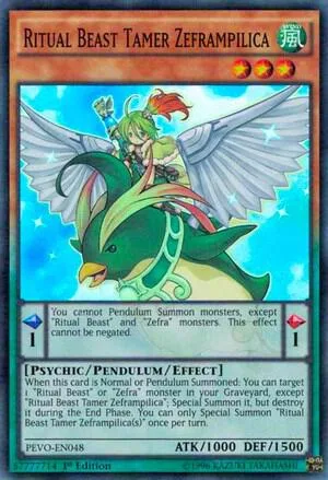 Ritual Beast Tamer Zeframpilica PEVO-EN048 Yu-Gi-Oh card from Pendulum Evolution