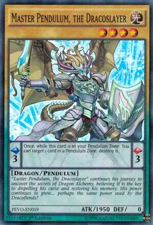Master Pendulum, the Dracoslayer PEVO-EN059 Yu-Gi-Oh card from Pendulum Evolution