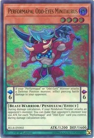 Performapal Odd-Eyes Minitaurus BLLR-EN002 Yu-Gi-Oh card from Battles of Legend: Light's Revenge