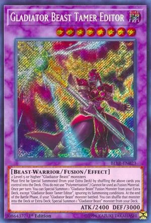 Gladiator Beast Tamer Editor BLLR-EN023 Yu-Gi-Oh card from Battles of Legend: Light's Revenge