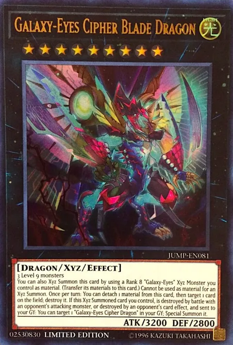 Galaxy-Eyes Cipher Blade Dragon JUMP-EN081 Yu-Gi-Oh card from Shonen Jump Magazine Promos