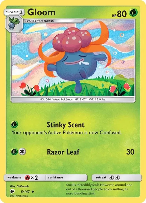 Gloom #5/147 Pokémon card from SM - Burning Shadows