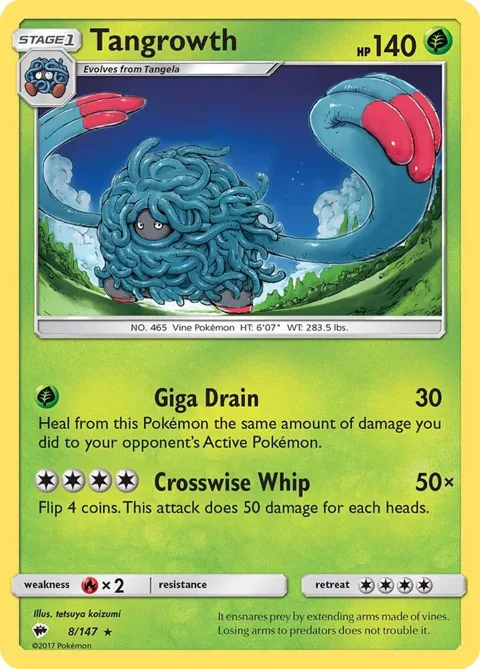 Tangrowth #8/147 Pokémon card from SM - Burning Shadows