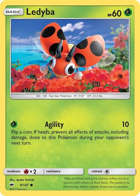 Ledyba #9/147 Pokémon card from SM - Burning Shadows
