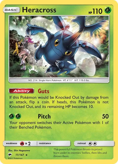 Heracross #11/147 Pokémon card from SM - Burning Shadows