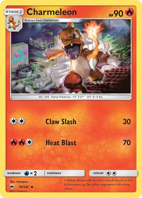 Charmeleon #19/147 Pokémon card from SM - Burning Shadows