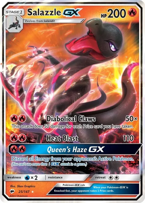 Salazzle GX #25/147 Holofoil Pokémon card from SM - Burning Shadows