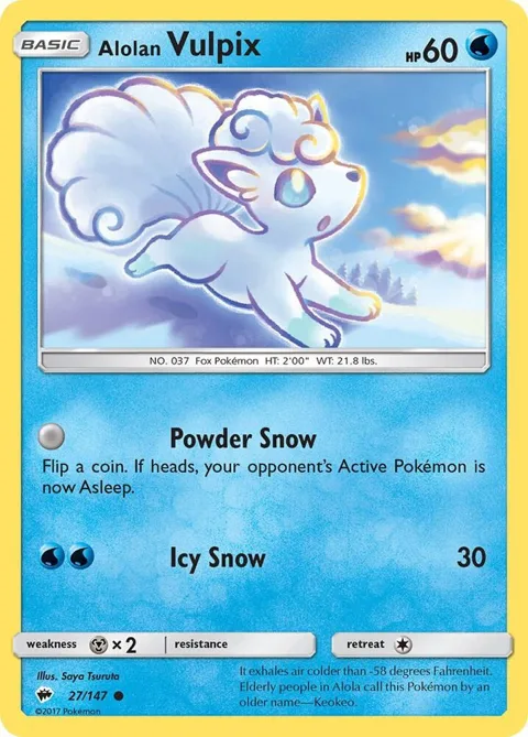Alolan Vulpix #27/147 Pokémon card from SM - Burning Shadows