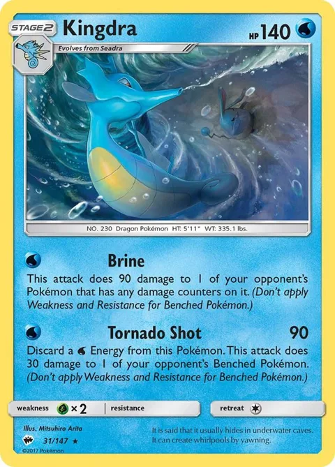 Kingdra #31/147 Reverse Holofoil Pokémon card from SM - Burning Shadows