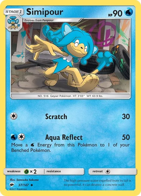 Simipour #37/147 Pokémon card from SM - Burning Shadows