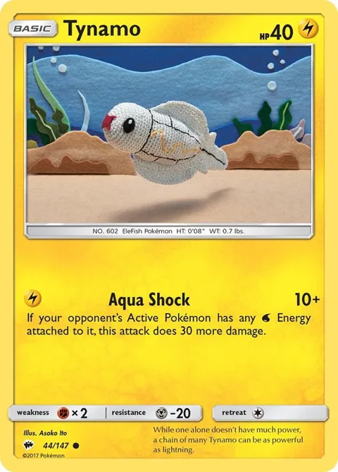 Tynamo #44/147 Reverse Holofoil Pokémon card from SM - Burning Shadows