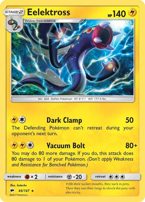 Eelektross #46/147 Reverse Holofoil Pokémon card from SM - Burning Shadows