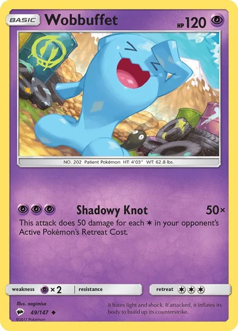 Wobbuffet #49/147 Pokémon card from SM - Burning Shadows