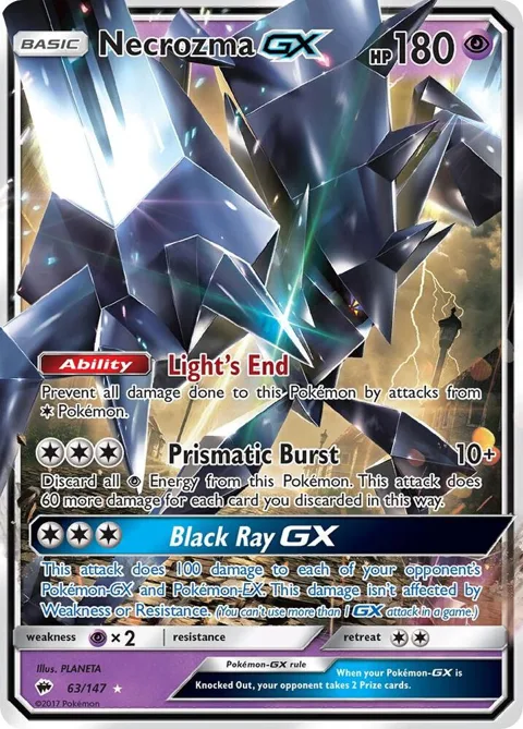 Necrozma GX #63/147 Holofoil Pokémon card from SM - Burning Shadows