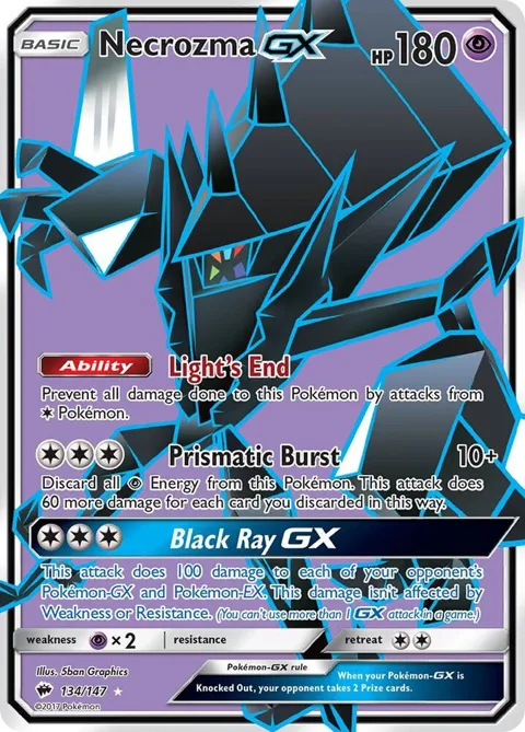 Necrozma GX Full Art #134/147 Holofoil Pokémon card from SM - Burning Shadows