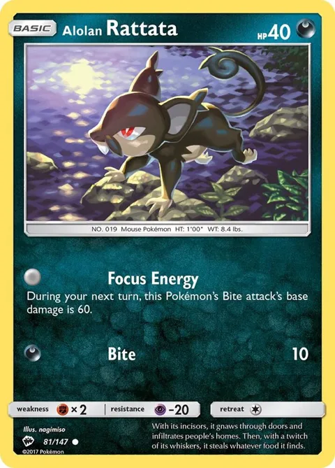 Alolan Rattata #81/147 Pokémon card from SM - Burning Shadows