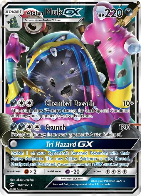 Alolan Muk GX #84/147 Holofoil Pokémon card from SM - Burning Shadows