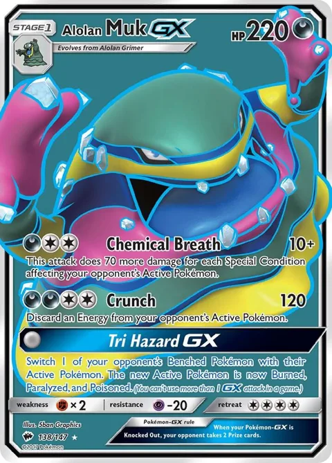 Alolan Muk GX Full Art #138/147 Holofoil Pokémon card from SM - Burning Shadows
