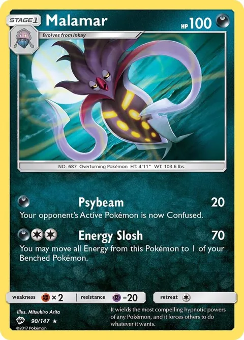 Malamar #90/147 Pokémon card from SM - Burning Shadows