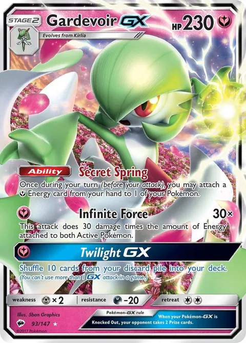 Gardevoir GX #93/147 Holofoil Pokémon card from SM - Burning Shadows