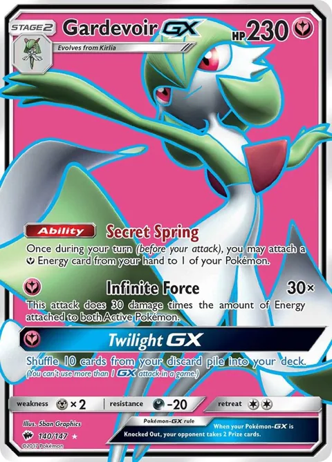 Gardevoir GX Full Art #140/147 Holofoil Pokémon card from SM - Burning Shadows