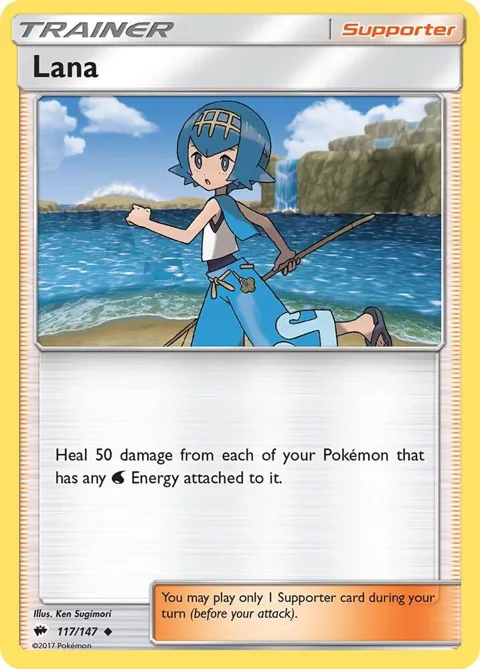 Lana #117/147 Reverse Holofoil Pokémon card from SM - Burning Shadows