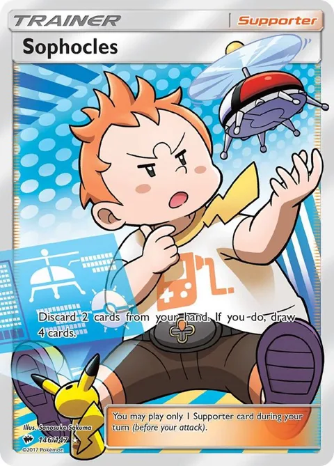 Sophocles Full Art #146/147 Holofoil Pokémon card from SM - Burning Shadows