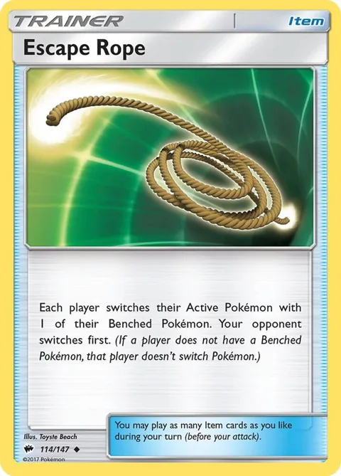 Escape Rope #114/147 Reverse Holofoil Pokémon card from SM - Burning Shadows