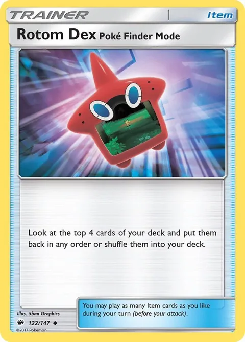 Rotom Dex Poke Finder Mode #122/147 Pokémon card from SM - Burning Shadows