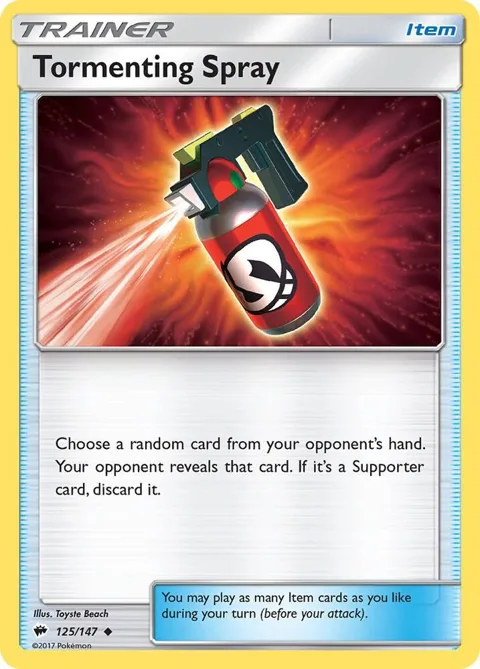 Tormenting Spray #125/147 Pokémon card from SM - Burning Shadows