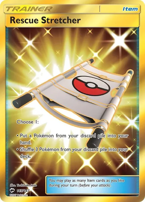 Rescue Stretcher Secret Rare #165/147 Holofoil Pokémon card from SM - Burning Shadows