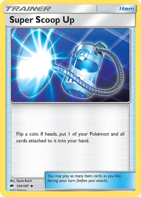 Super Scoop Up #124/147 Reverse Holofoil Pokémon card from SM - Burning Shadows