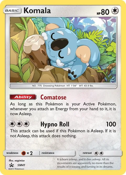 Komala #SM41 Holofoil Pokémon card from SM Promos