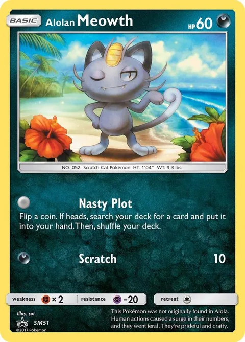 Alolan Meowth #SM51 Holofoil Pokémon card from SM Promos