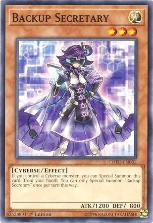 Backup Secretary COTD-EN002 Yu-Gi-Oh card from Code of the Duelist