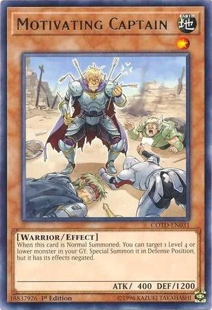 Motivating Captain COTD-EN031 Unlimited Yu-Gi-Oh card from Code of the Duelist