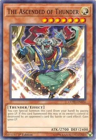 The Ascended of Thunder COTD-EN036 1st Edition Yu-Gi-Oh card from Code of the Duelist