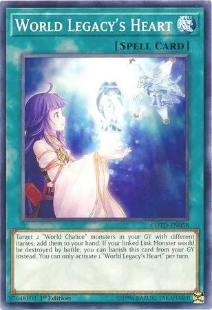 World Legacy's Heart COTD-EN058 Unlimited Yu-Gi-Oh card from Code of the Duelist
