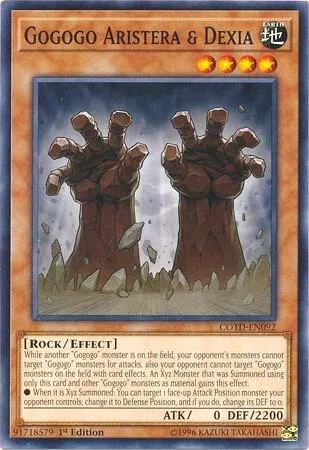 Gogogo Aristera & Dexia COTD-EN092 1st Edition Yu-Gi-Oh card from Code of the Duelist