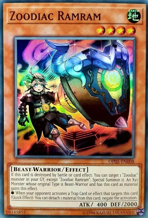 Zoodiac Ramram OP05-EN008 Yu-Gi-Oh card from OTS Tournament Pack 5