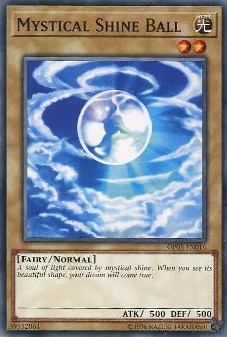 Mystical Shine Ball OP05-EN016 Yu-Gi-Oh card from OTS Tournament Pack 5