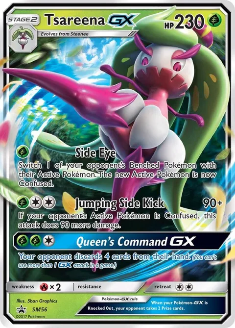 Tsareena GX #SM56 Holofoil Pokémon card from SM Promos