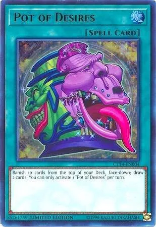 Pot of Desires CT14-EN004 Yu-Gi-Oh card from 2017 Mega-Tins