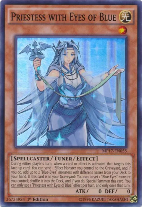 Priestess with Eyes of Blue MP17-EN055 Yu-Gi-Oh card from 2017 Mega-Tins Mega Pack