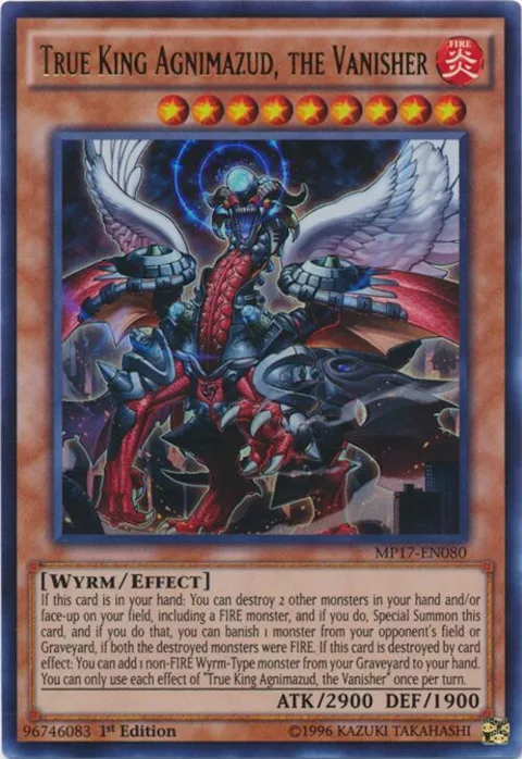 True King Agnimazud, the Vanisher MP17-EN080 Yu-Gi-Oh card from 2017 Mega-Tins Mega Pack