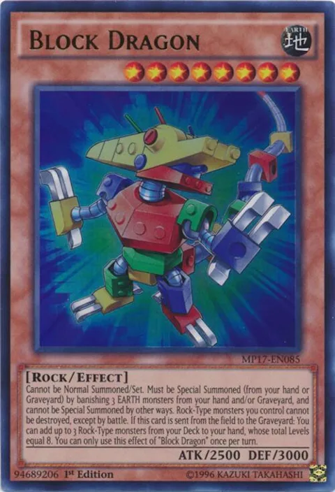Block Dragon MP17-EN085 Yu-Gi-Oh card from 2017 Mega-Tins Mega Pack