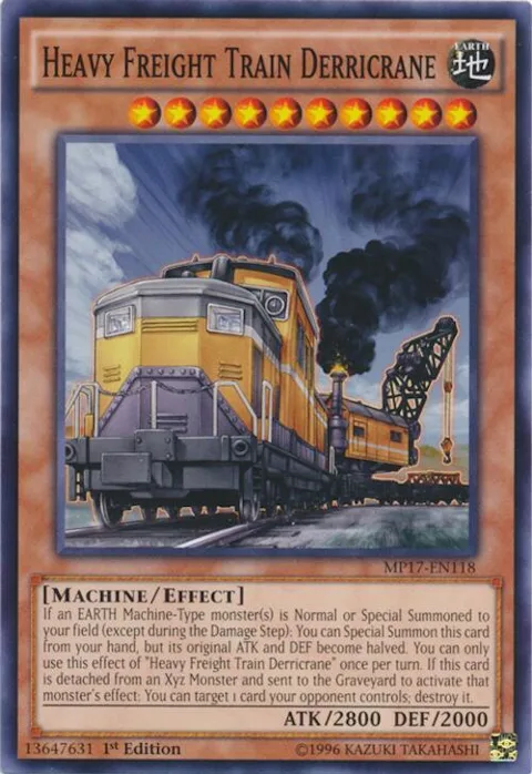 Heavy Freight Train Derricrane MP17-EN118 Yu-Gi-Oh card from 2017 Mega-Tins Mega Pack
