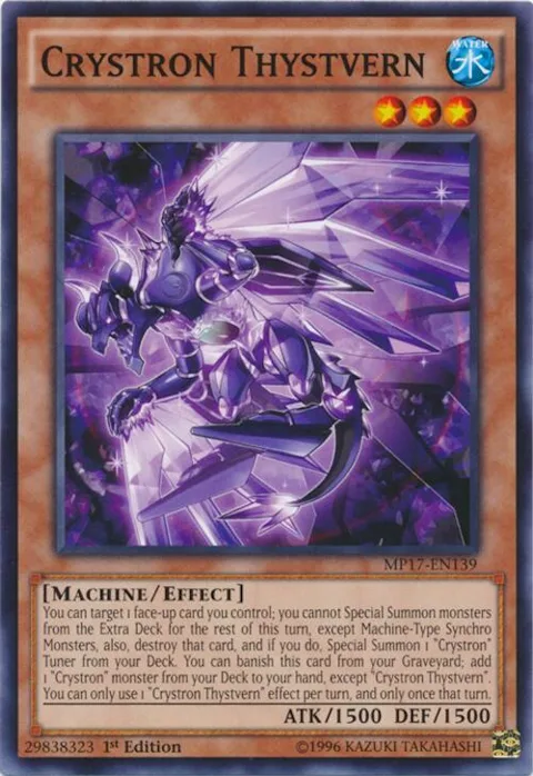 Crystron Thystvern MP17-EN139 Yu-Gi-Oh card from 2017 Mega-Tins Mega Pack