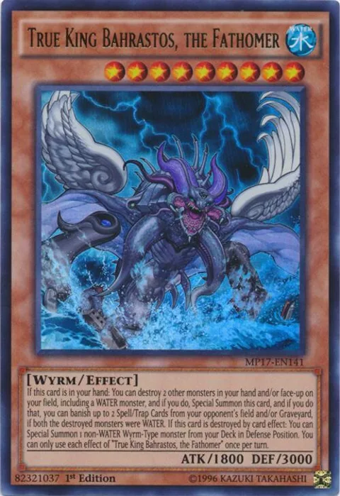 True King Bahrastos, the Fathomer MP17-EN141 Yu-Gi-Oh card from 2017 Mega-Tins Mega Pack