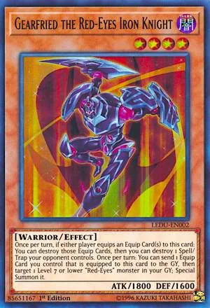 Gearfried the Red-Eyes Iron Knight LEDU-EN002 Yu-Gi-Oh card from Legendary Duelists